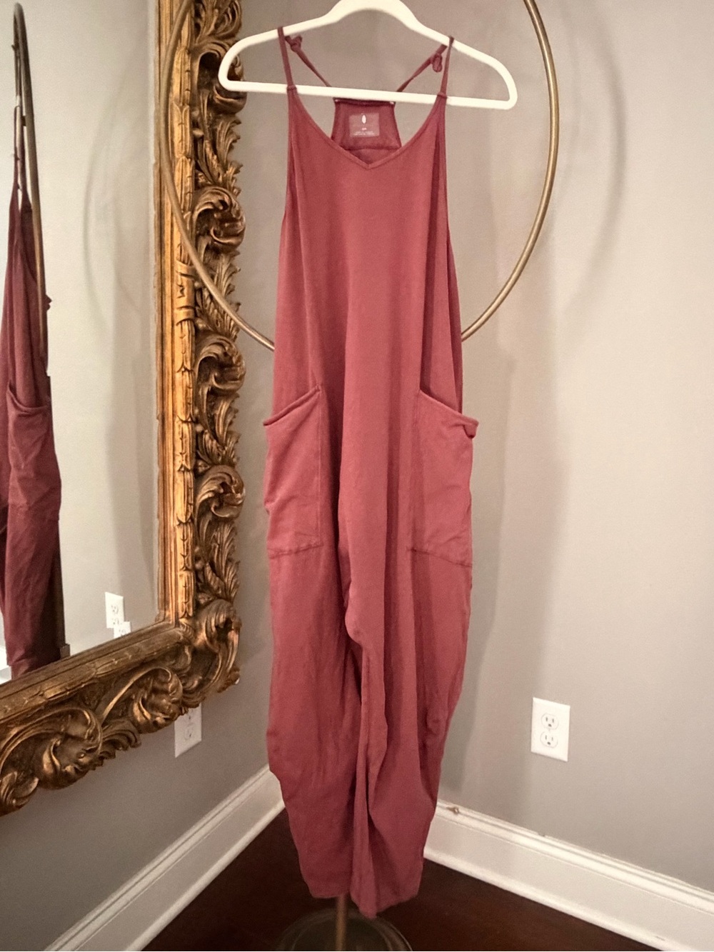 Free People Hot Shot Onesie in Dusty Rose size S, tied straps